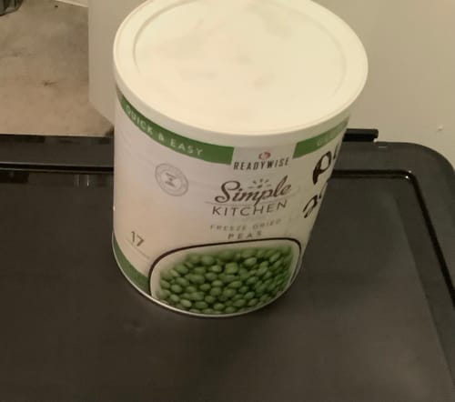 Customer photo review of Freeze-Dried Peas - 17 Serving #10 Can