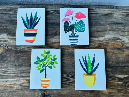 Customer photo review of Malen nach Zahlen – 6 Mini-Gemälde | Botanisches Pflanzen-Set