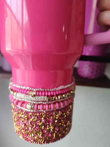 Customer photo review of Pink & Gold Tumbler Bracelet Stack -fits 30-40oz