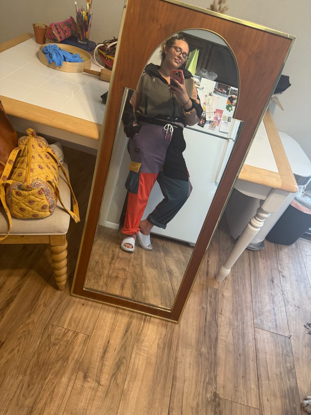 Customer photo review of Aelfric Eden "Back to 90's" Patchwork Color Block Corduroy Pants
