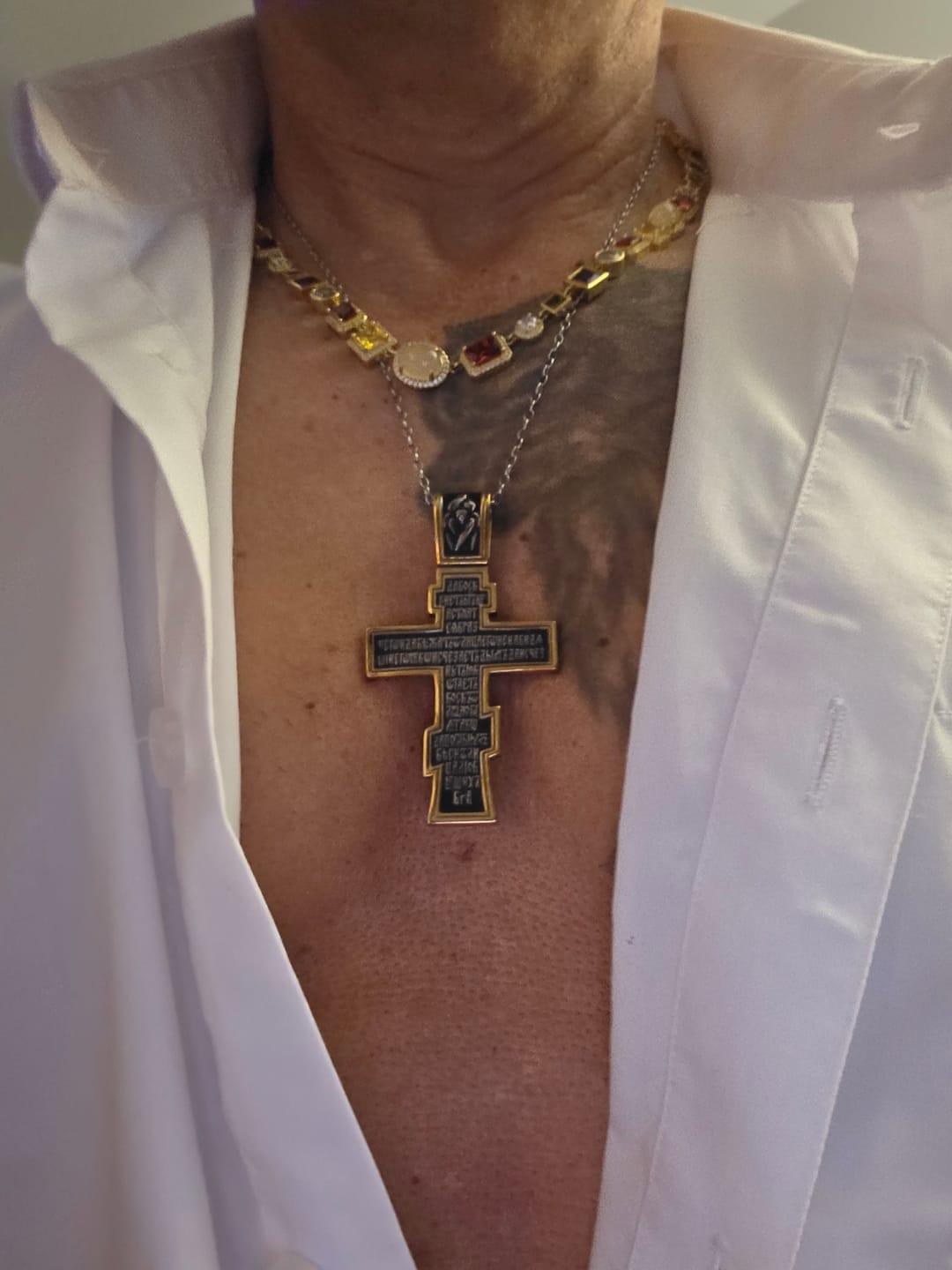 Customer photo review of DARK JESUS CROSS. - GOLD