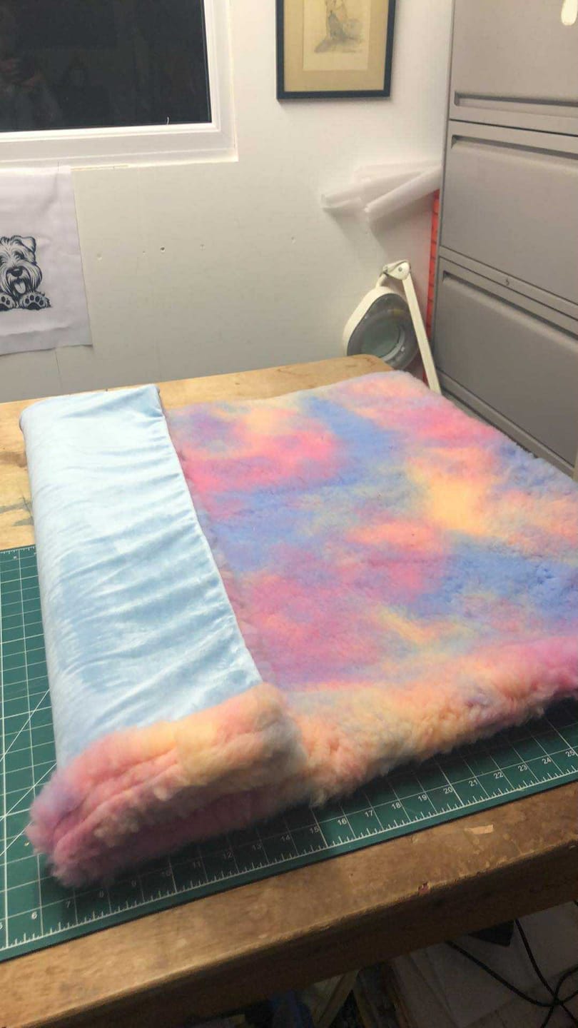 Customer photo review of Plain Plush Fleece Fabric