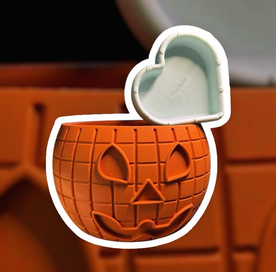 Customer photo review of FreezPumpkin Limited Halloween Edition Dog Toy
