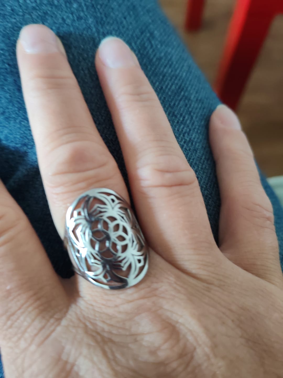 Customer photo review of Bague Ajustable "Fleur de Mandala"