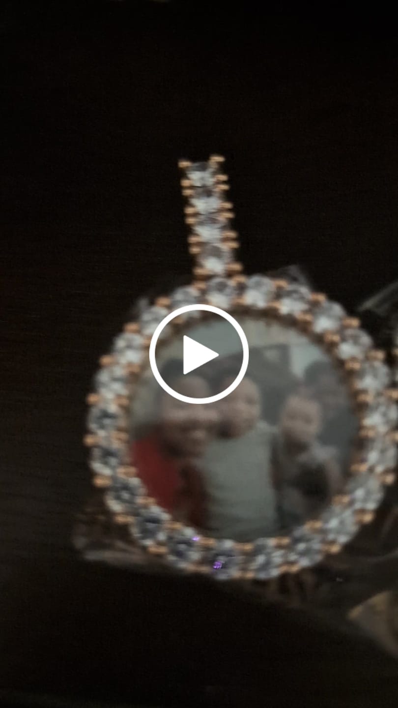 Customer video review of Diamond Custom Image Circle Pendant