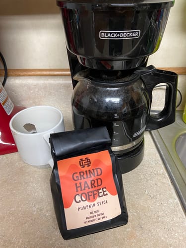 Customer photo review of PREMIUM PUMPKIN SPICE BLEND COFFEE