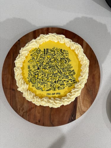 Customer photo review of 15 cm Round Custom Edible Icing Image