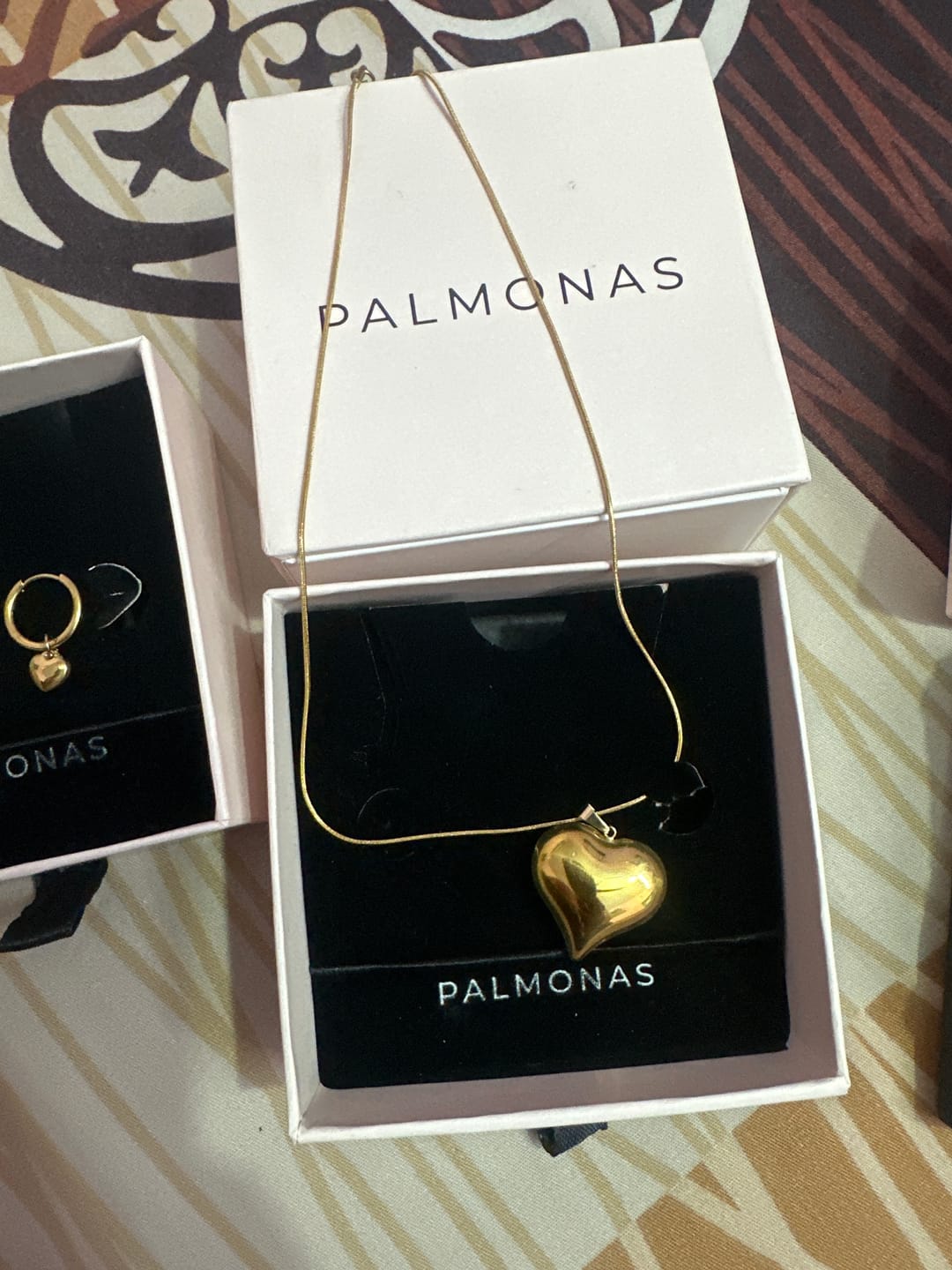 Customer photo review of Heart Pendent Gold Chain Necklace
