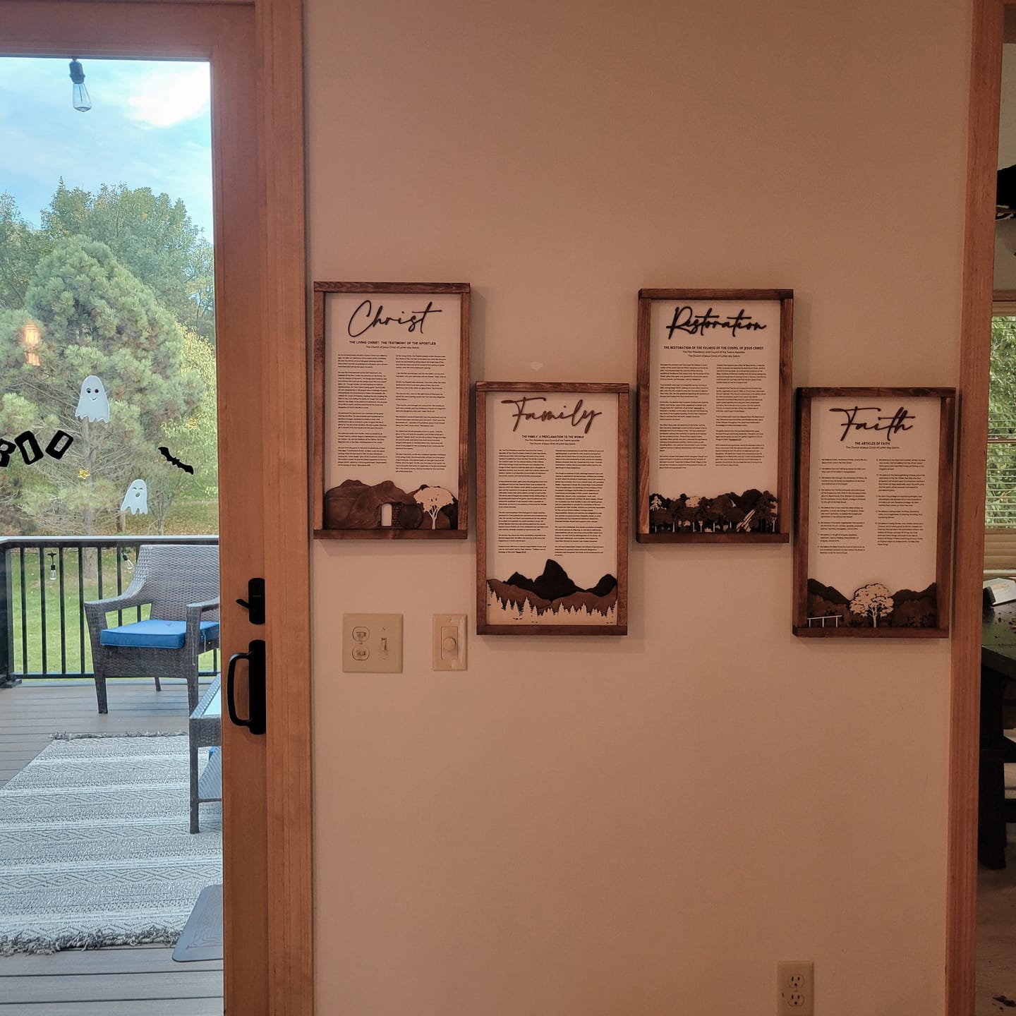 Customer photo review of 4-Piece Framed LDS Proclamation Signs With Beautiful Multi-layered Scenes