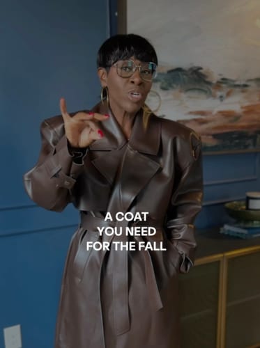 Customer photo review of Vegan Leather Trench Coat
