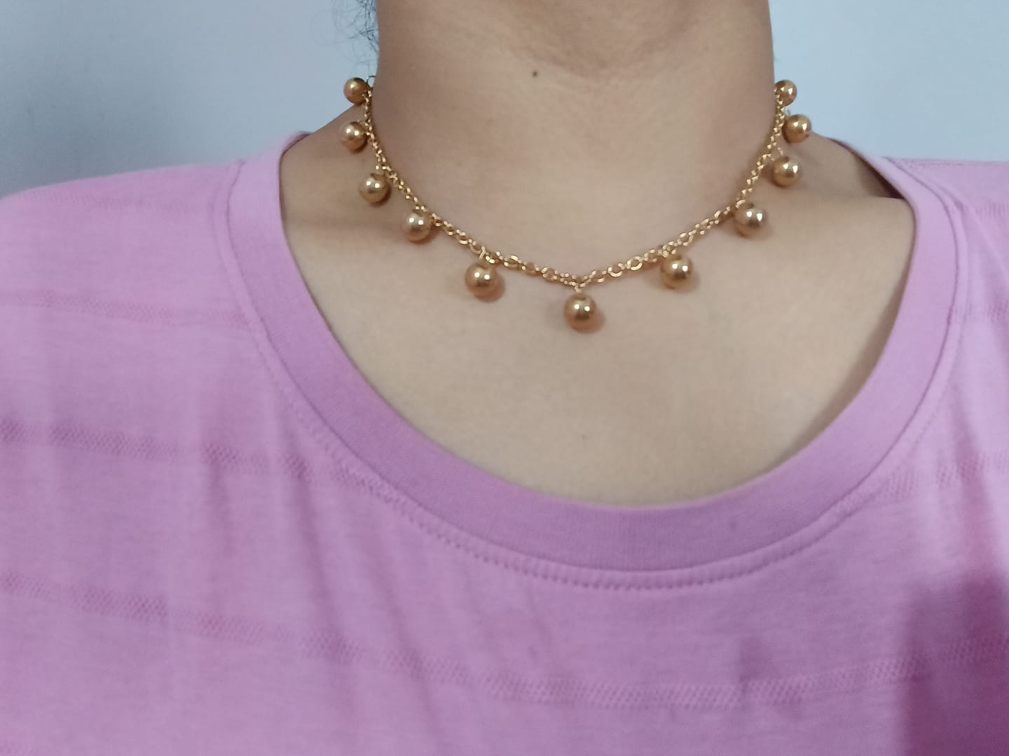 Customer photo review of Beaded Grace Necklace