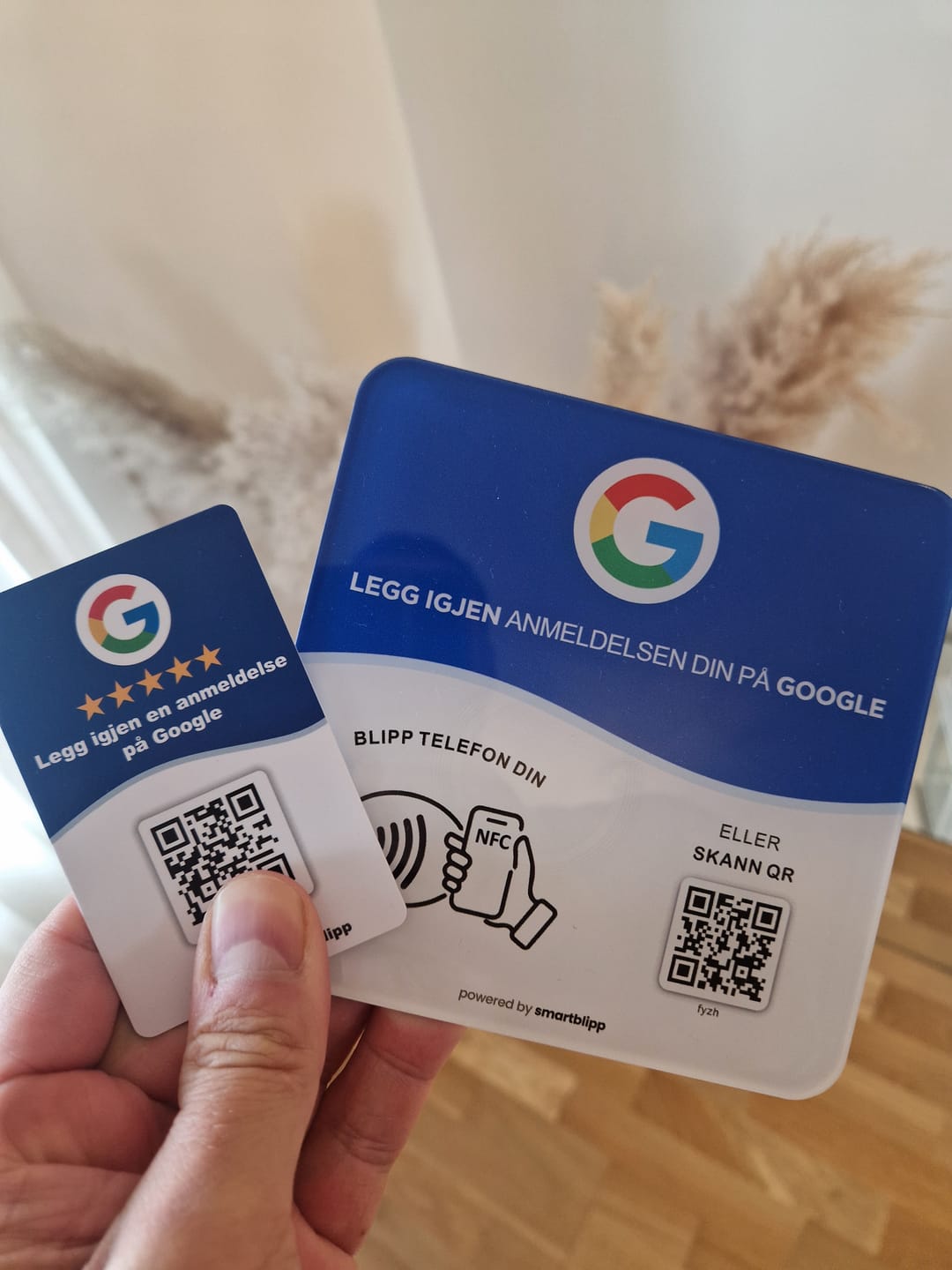 Customer photo review of Google anmeldelsesskilt