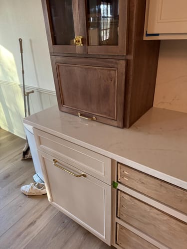 Customer photo review of Serene Cabinet Pulls - Unlacquered Brass Polished