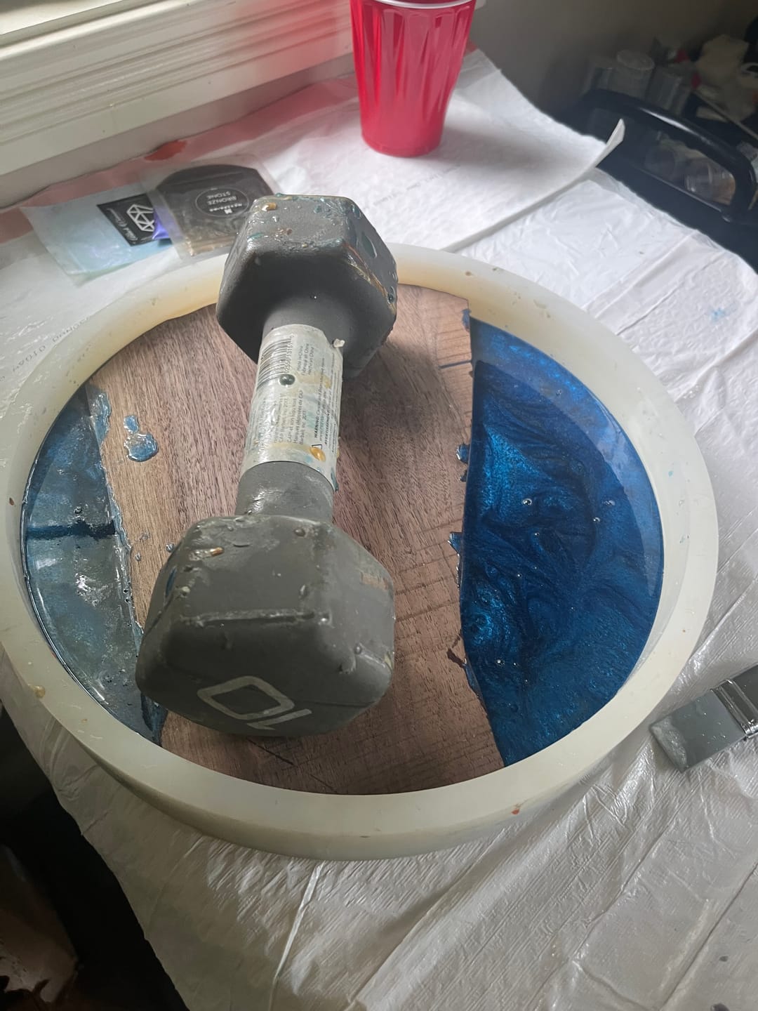 Customer photo review of 12x1" Round Silicone Mold For Epoxy Resin - 12" Circle Mold