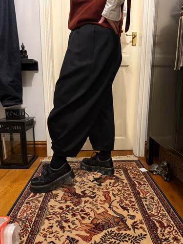 Customer photo review of Japanese Loose Drape Casual Wide-leg Pants