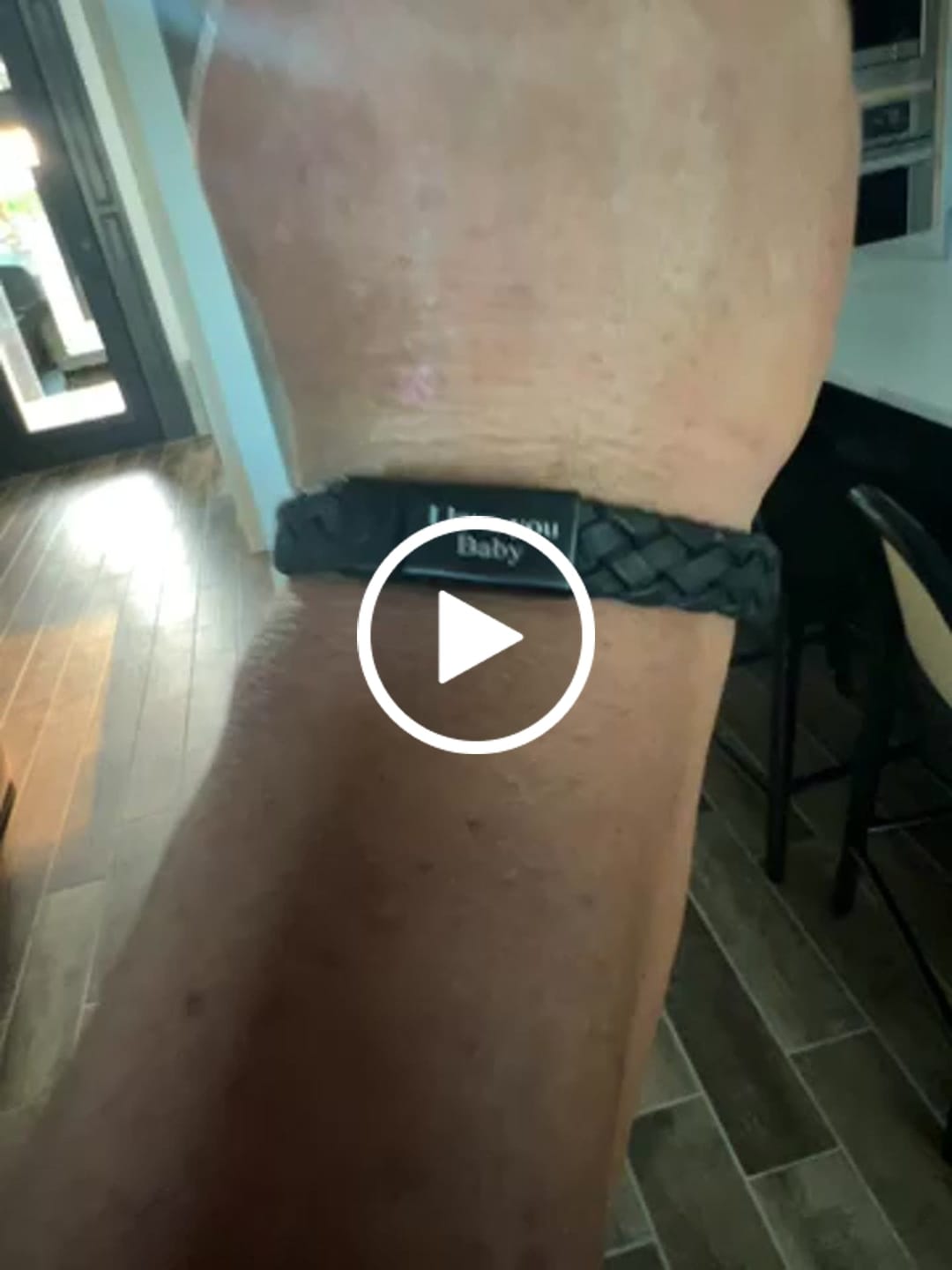 Customer video review of 12mm Black Leather Bracelet