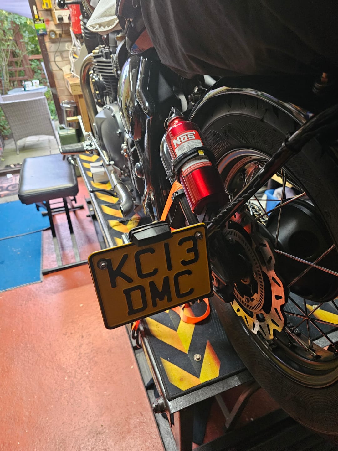 Customer photo review of Yellow Metal Pressed 7×5 Motorbike Number Plate