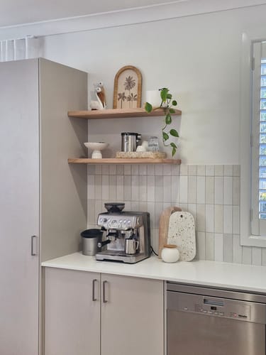 Customer photo review of Curved Floating Shelf