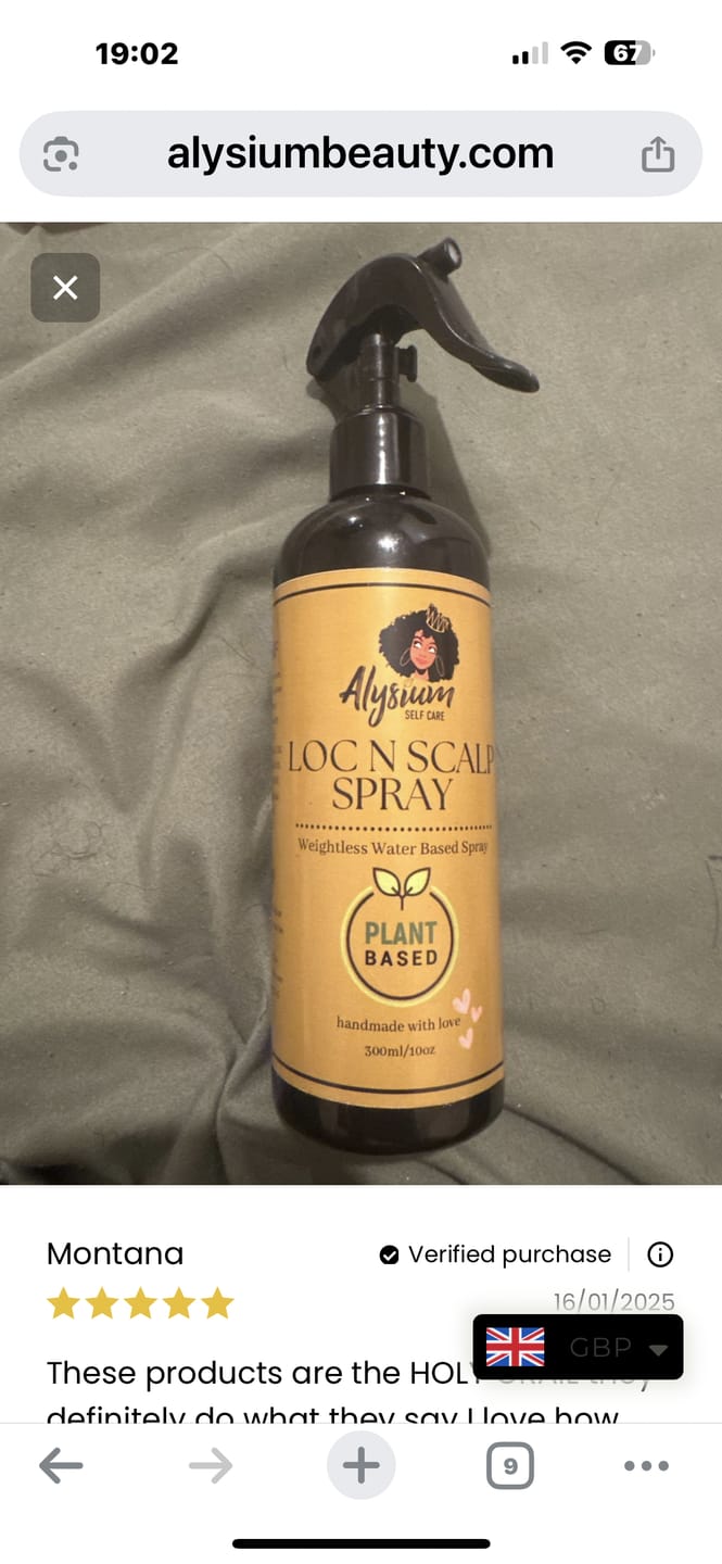 Customer photo review of Plant Based Loc & Scalp spray
