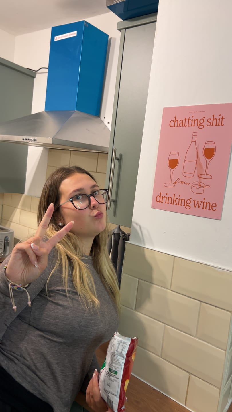 Customer photo review of Chatting Shit Drinking Wine A4 Print