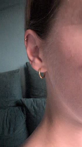 Customer photo review of Hi-Life Huggie Hoops - 10mm