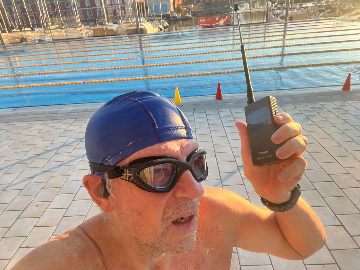 Customer photo review of Stream Music Combo - Wireless Transmitter + Waterproof Premium Bone Conduction Headphones Bluetooth &  Receiver(Silicon Version)