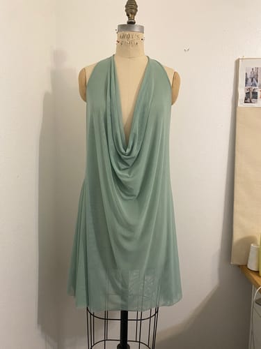 Customer photo review of Sage Green 4 Way Stretch Power Mesh