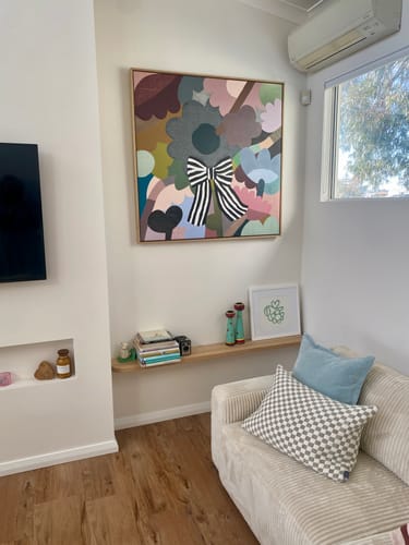 Customer photo review of Curved Floating Shelf