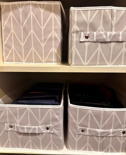 Customer photo review of Qoolish Pack of 2 Undergarments White Stripes Organizer Box with Lid