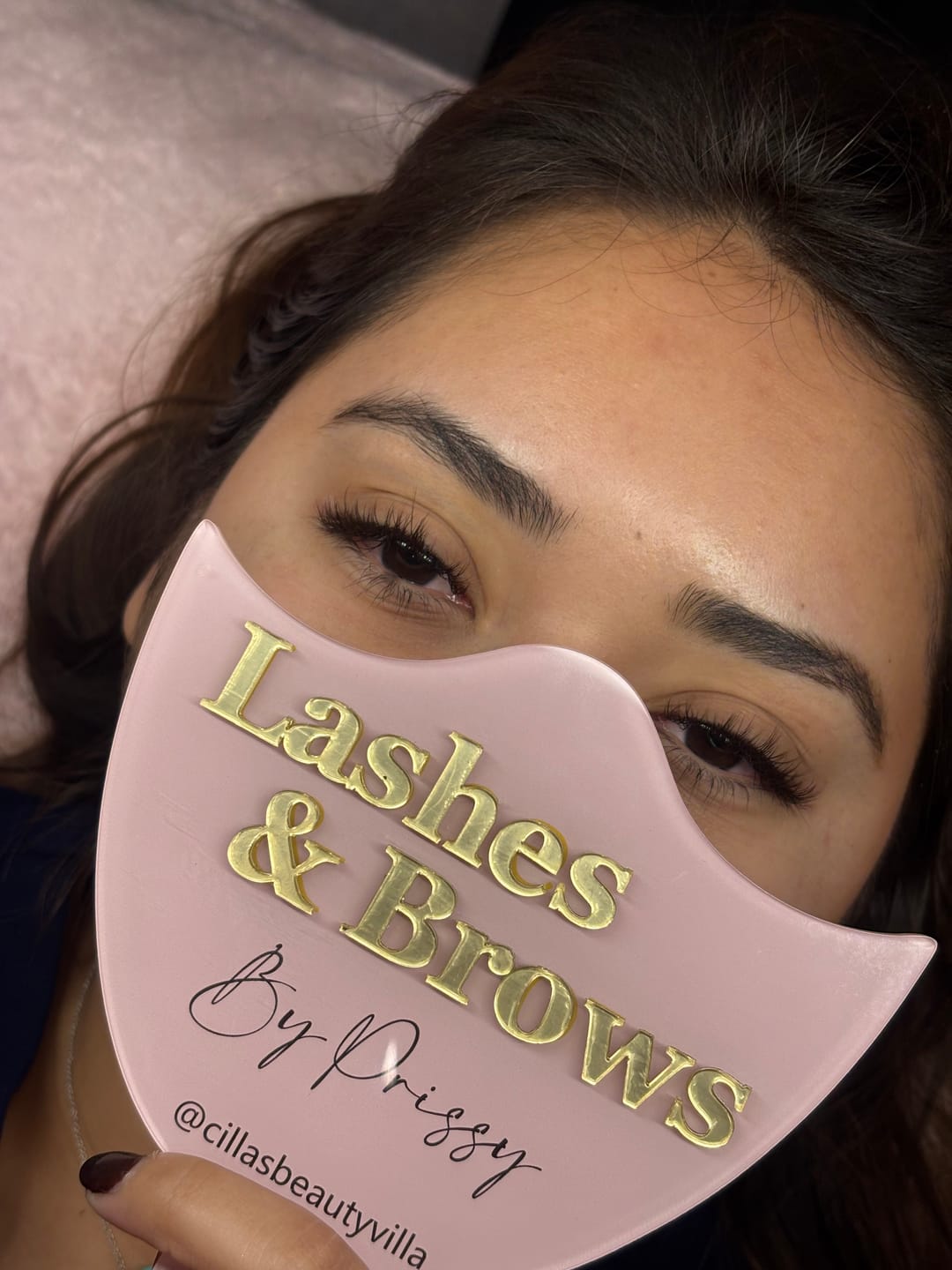 Customer photo review of 0.15mm  Brown Eyelash Extensions