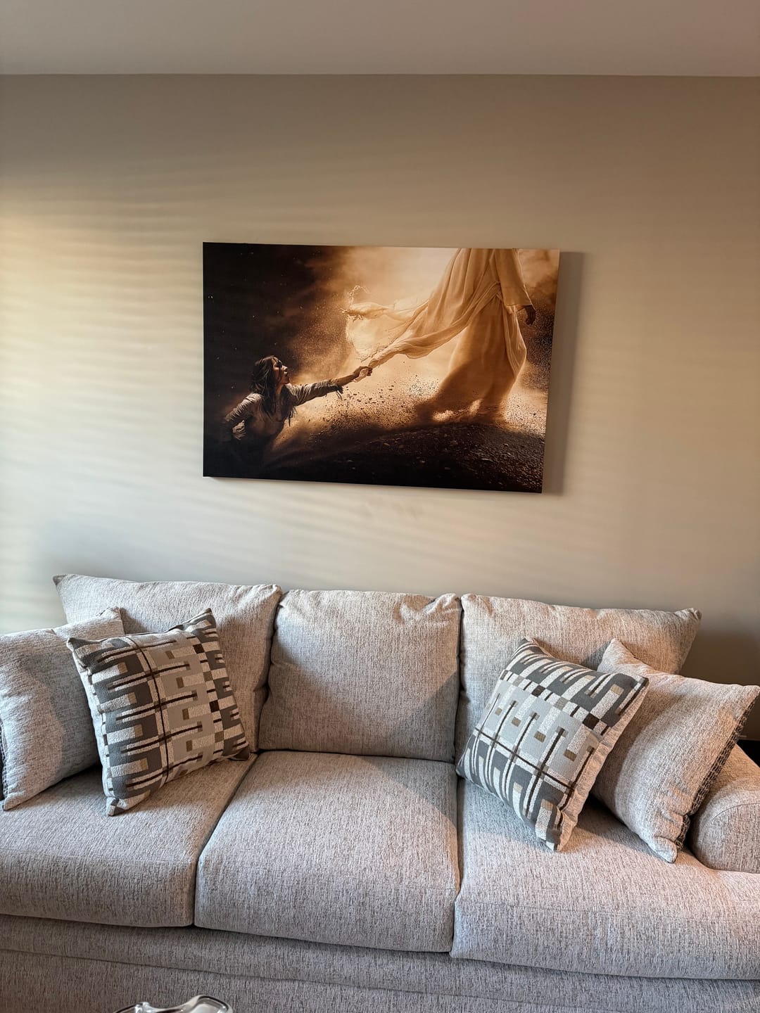 Customer photo review of Woman Touches the Hem of Jesus’ Garment Christian Wall Art Canvas