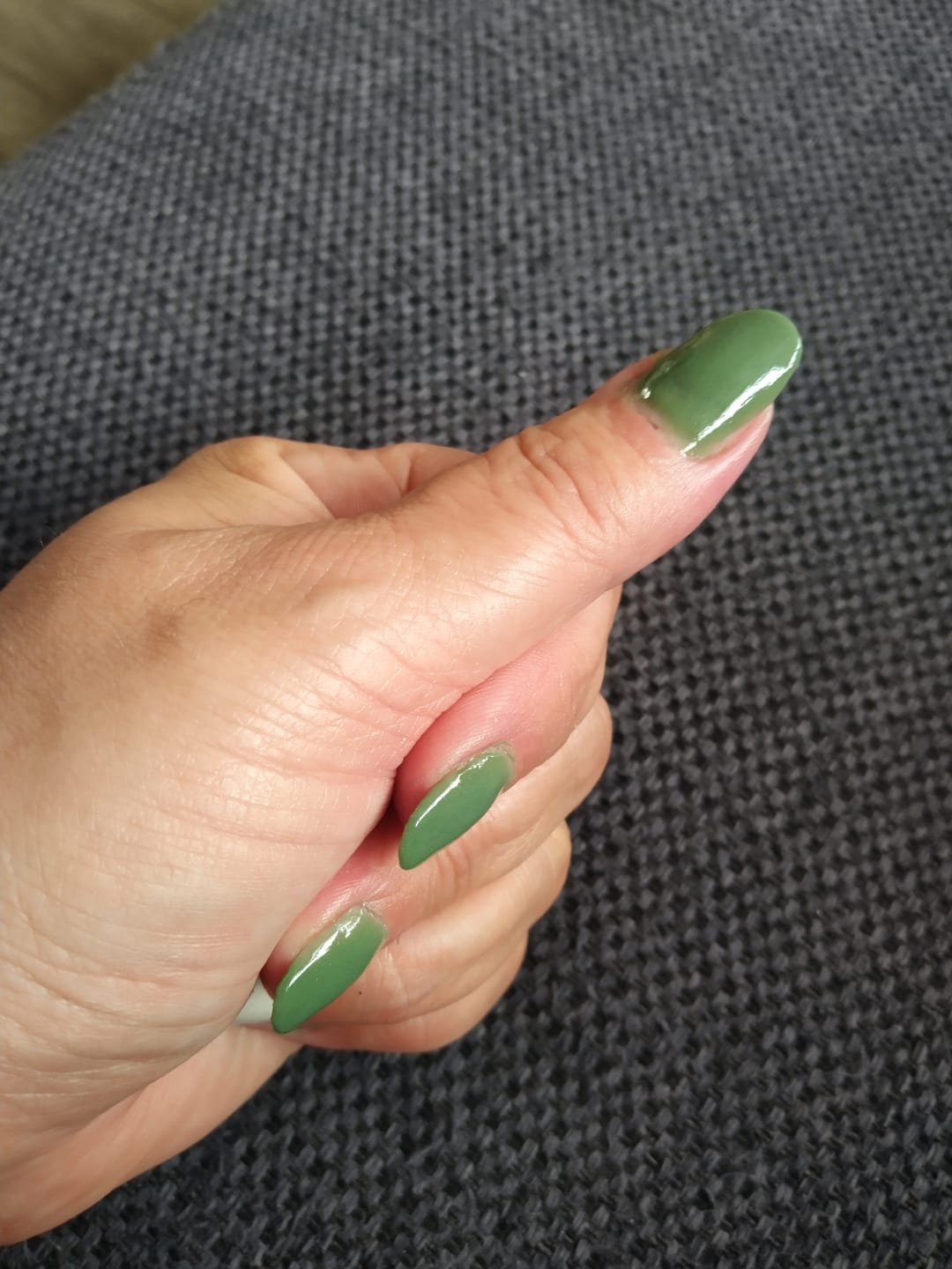 Customer photo review of Warm Olive Dipping Powder