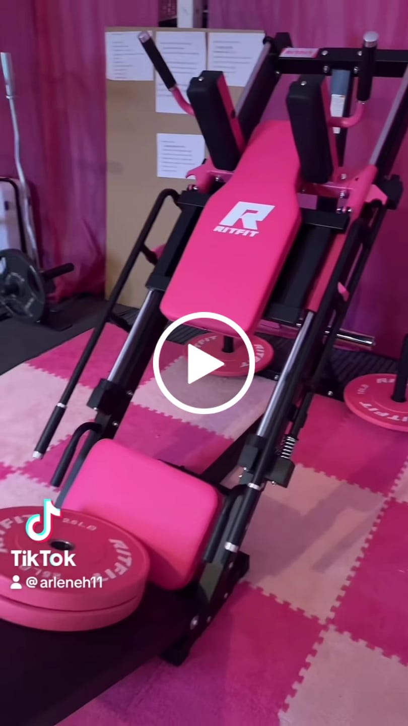 Customer video review of RitFit BLP01 45 Degree 3-In-1 Leg Press Hack Squat and Calf Raise Machine - Pink