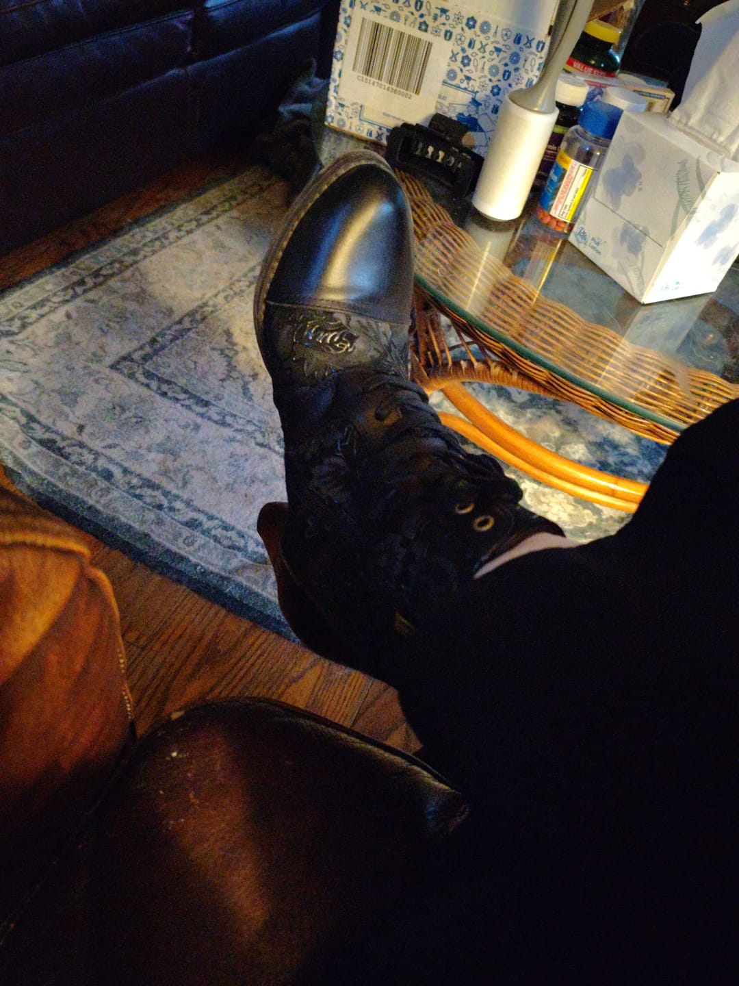 Customer photo review of Timeless Grace Floral Lace-Up Ankle Boots