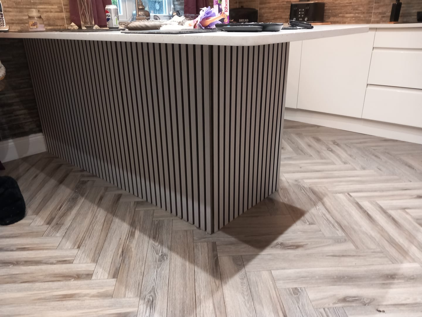 Customer photo review of Acoustic Slat Wall Panel - Grey Oak