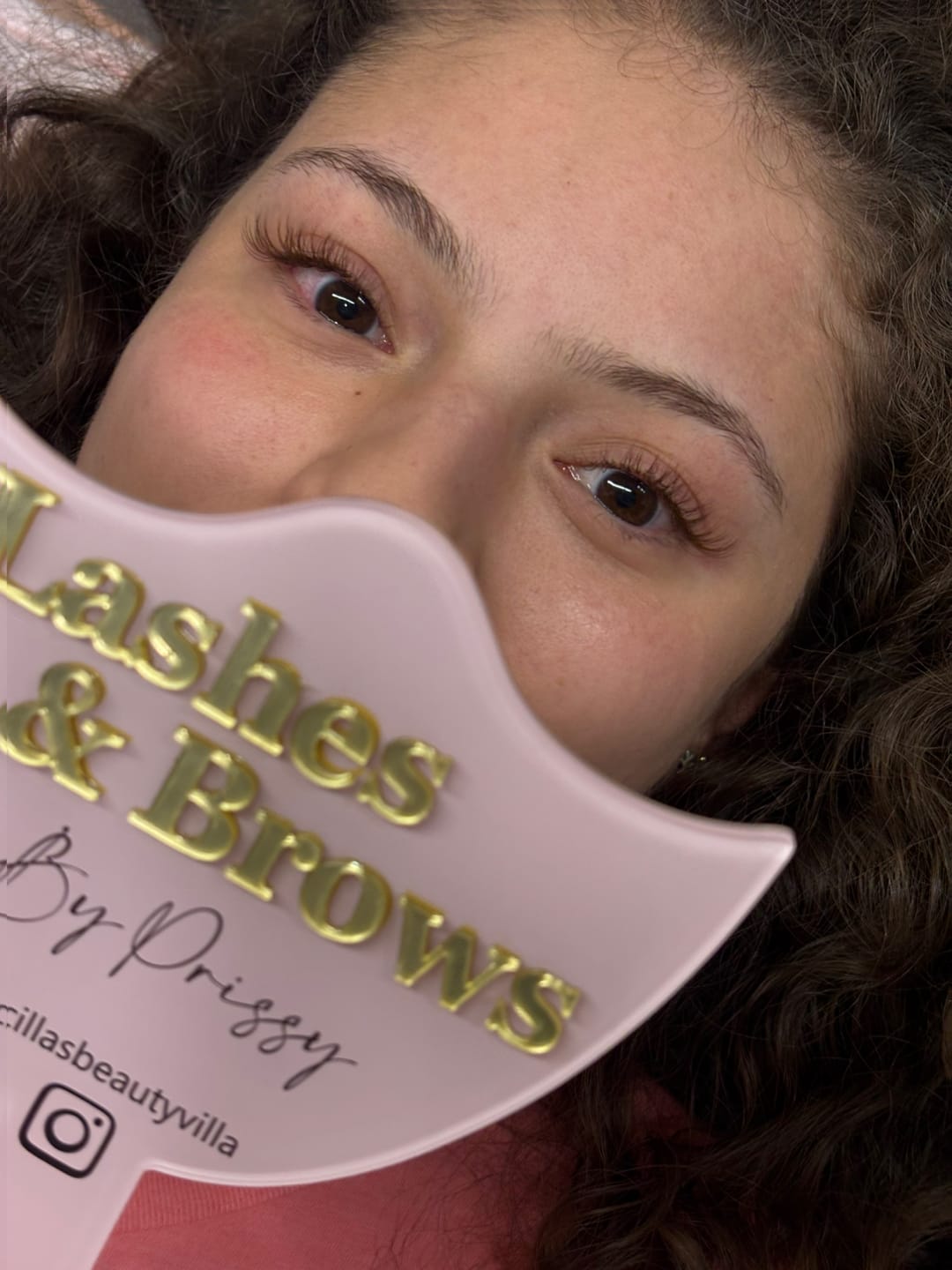Customer photo review of 0.15mm  Brown Eyelash Extensions