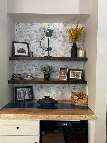 Customer photo review of Rustic Floating Shelves
