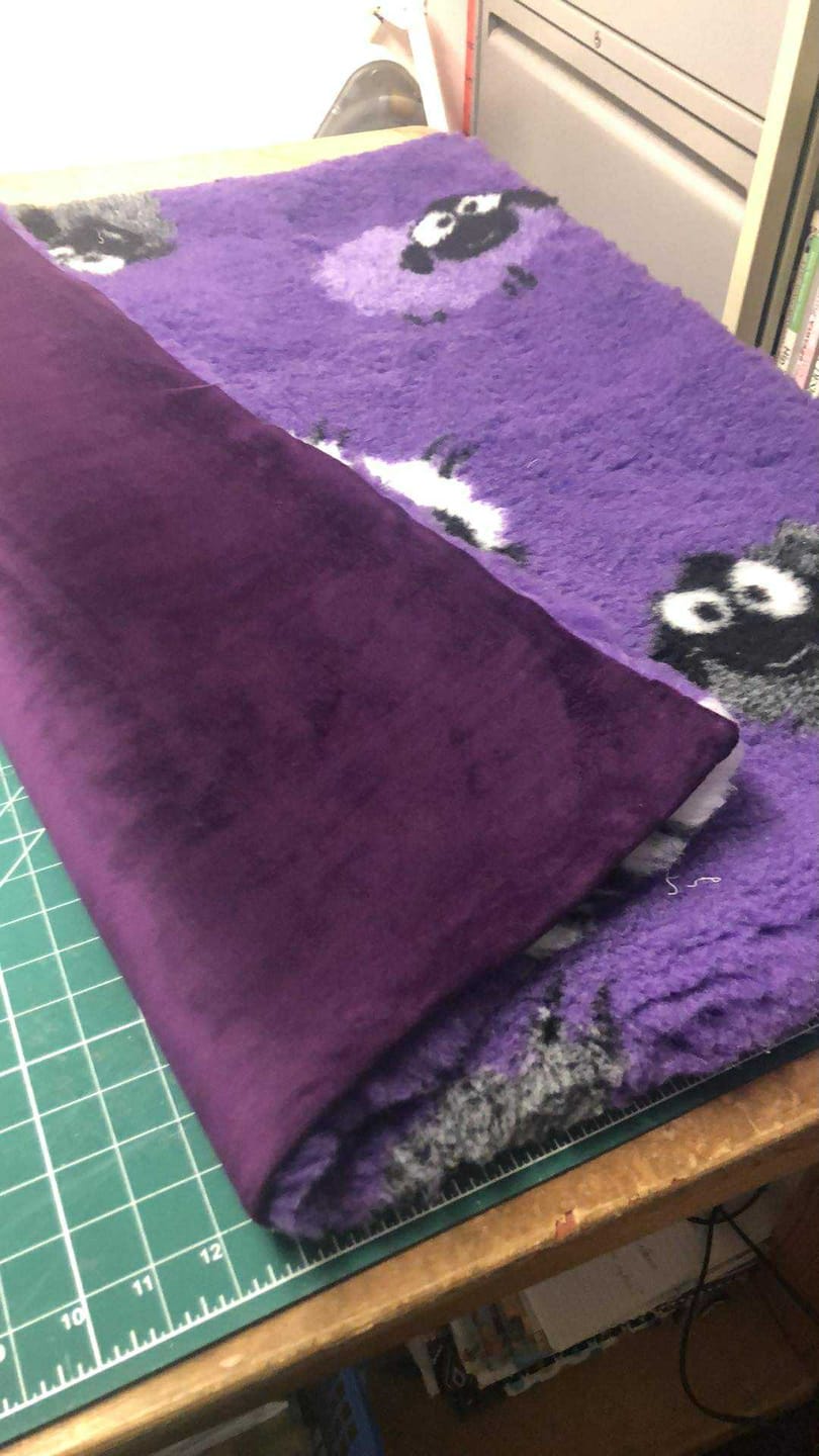 Customer photo review of Plain Plush Fleece Fabric
