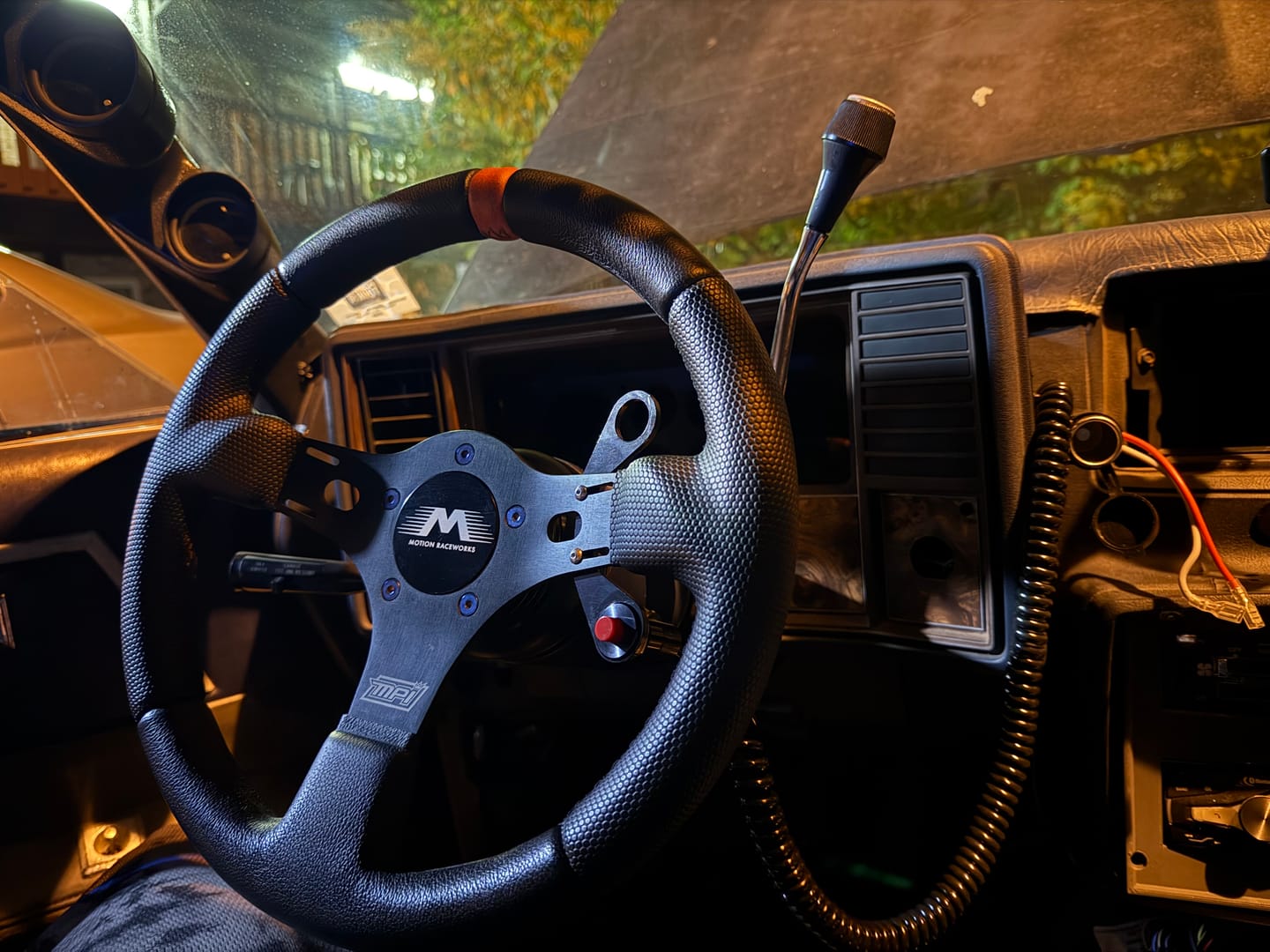 Customer photo review of Motion Raceworks Momentary Small Push Button w/6' Wound Cord (Red or Green)