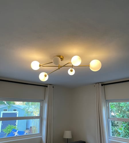 Customer photo review of Frosted Bubble Linear Sputnik Semi Flush Mount