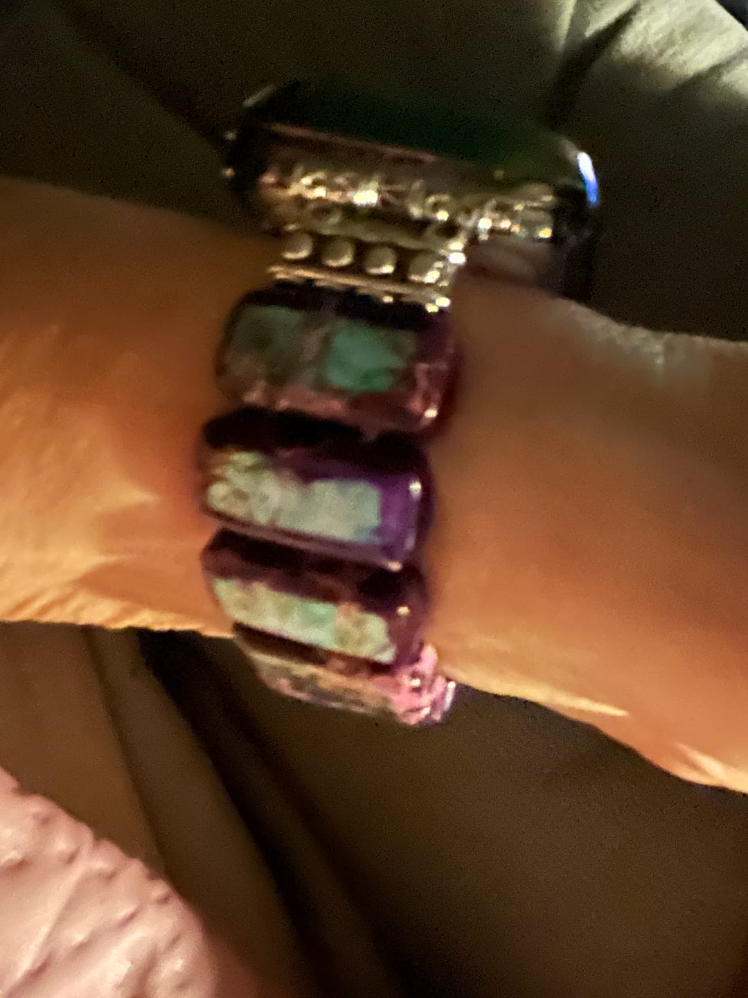 Customer photo review of Majestic Tibetan Jasper Stretch Apple Watch Strap