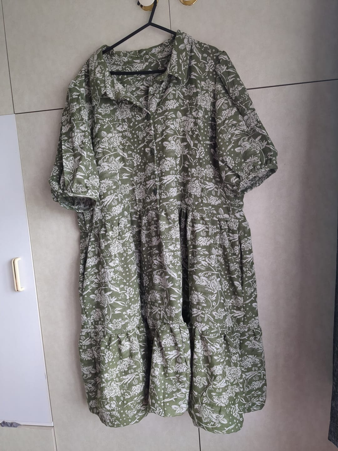 Customer photo review of Floral Jacquard Denim Look Fabric