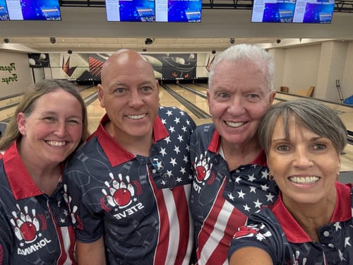 Customer photo review of American Flag Bowling Jersey For Men Custom Polo Bowling Shirt Patriotic Bowling Shirt For Team BDT29