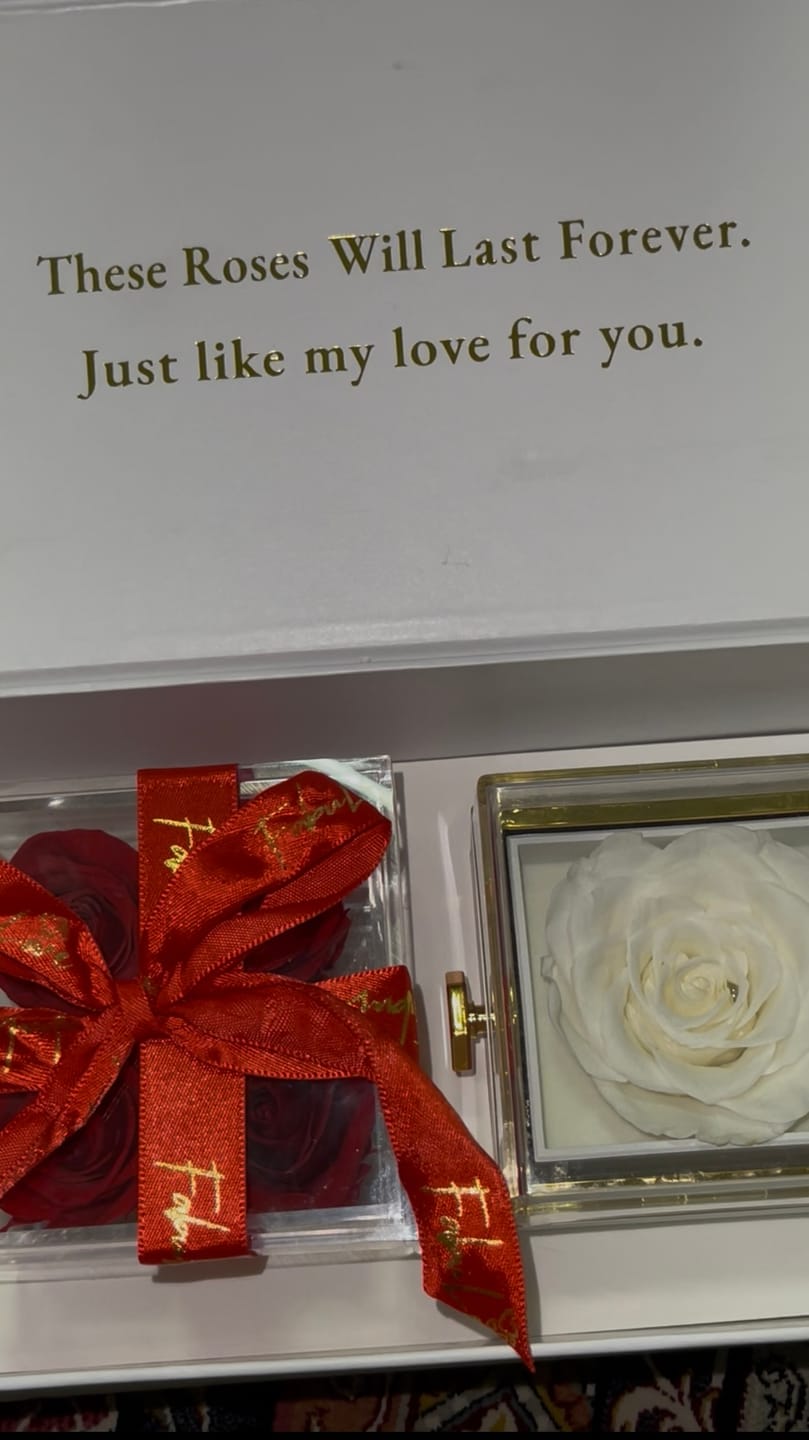 Customer photo review of Eternal Rose Box Gift Bundle - W/ Engraved Necklace