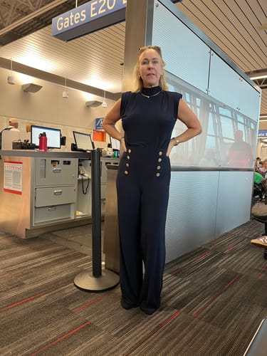 Customer photo review of Joseph Ribkoff Midnight Blue Pull On Wide Leg Sailor Pants 251028
