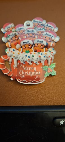 Customer photo review of Personalized Gingerbread Home Decoration - Customized Christmas Decoration, "Put" The Family Into Gingerbread Cups To Welcome Christmas