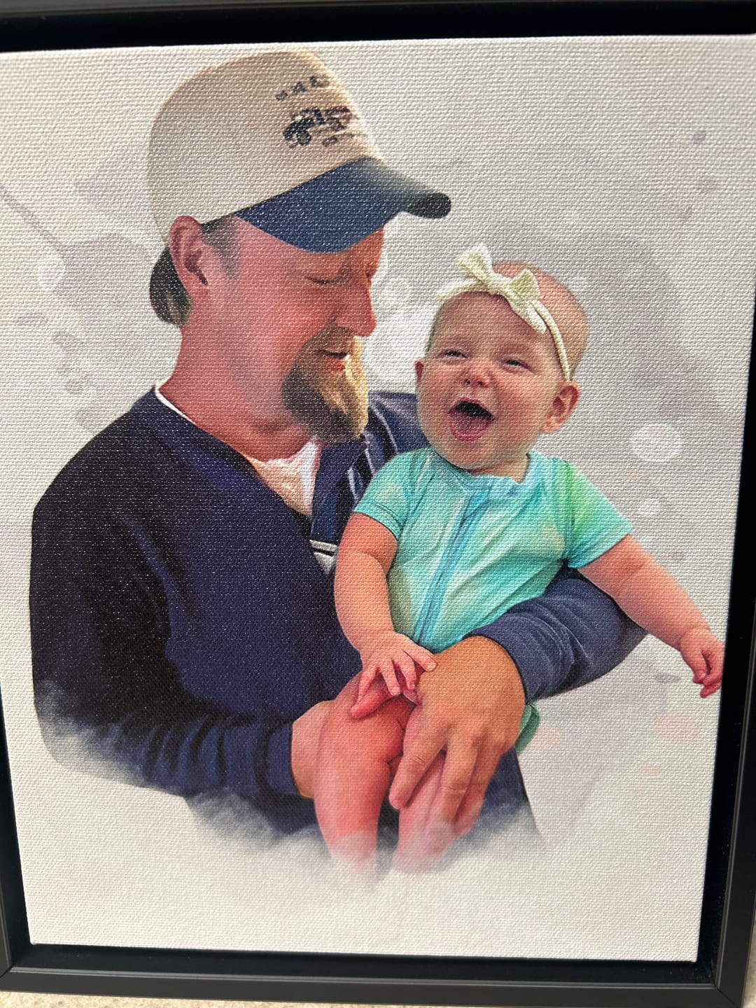 Customer photo review of Personalized Watercolor Memorial Portrait
