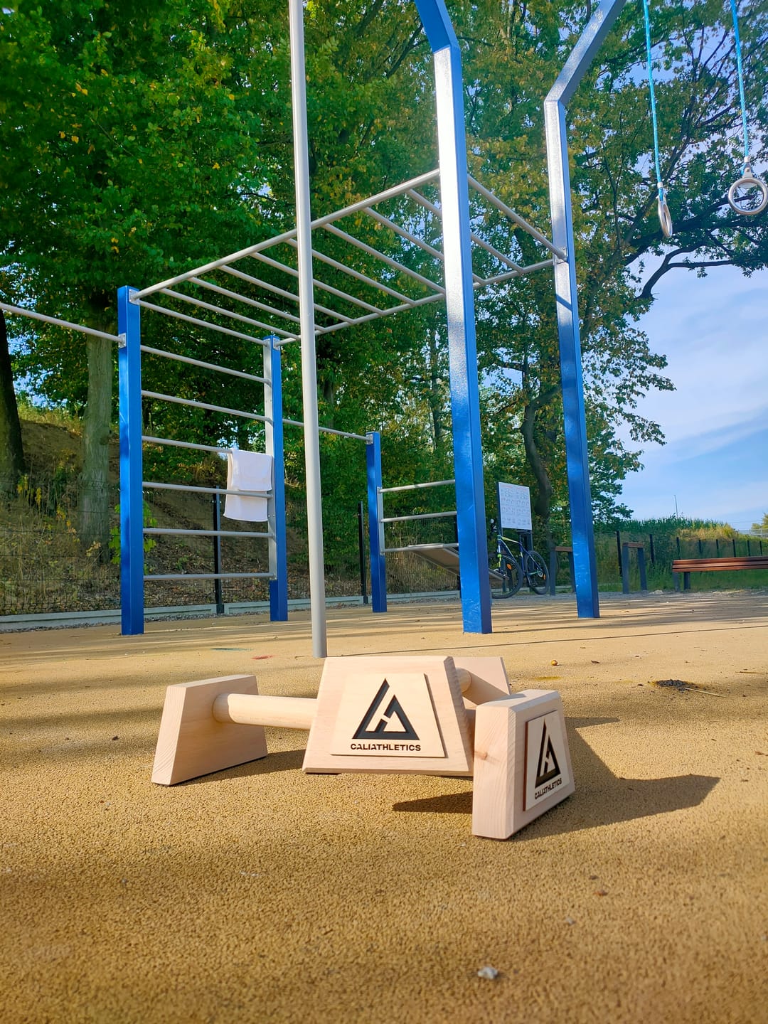 Customer photo review of Wooden Parallettes LONG