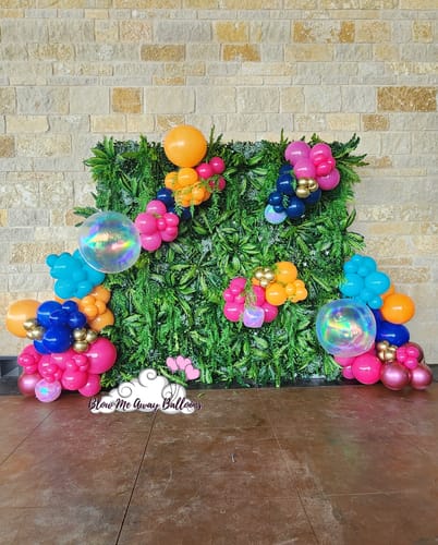Customer photo review of 5D Green Jungle Fabric Artificial Flower Wall Party Decor Outdoor