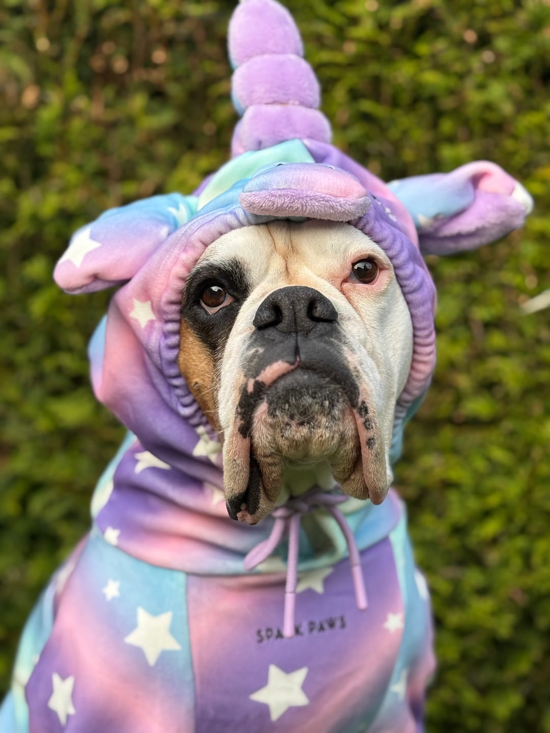 Customer photo review of Halloween Dog Hoodie - Unicorn